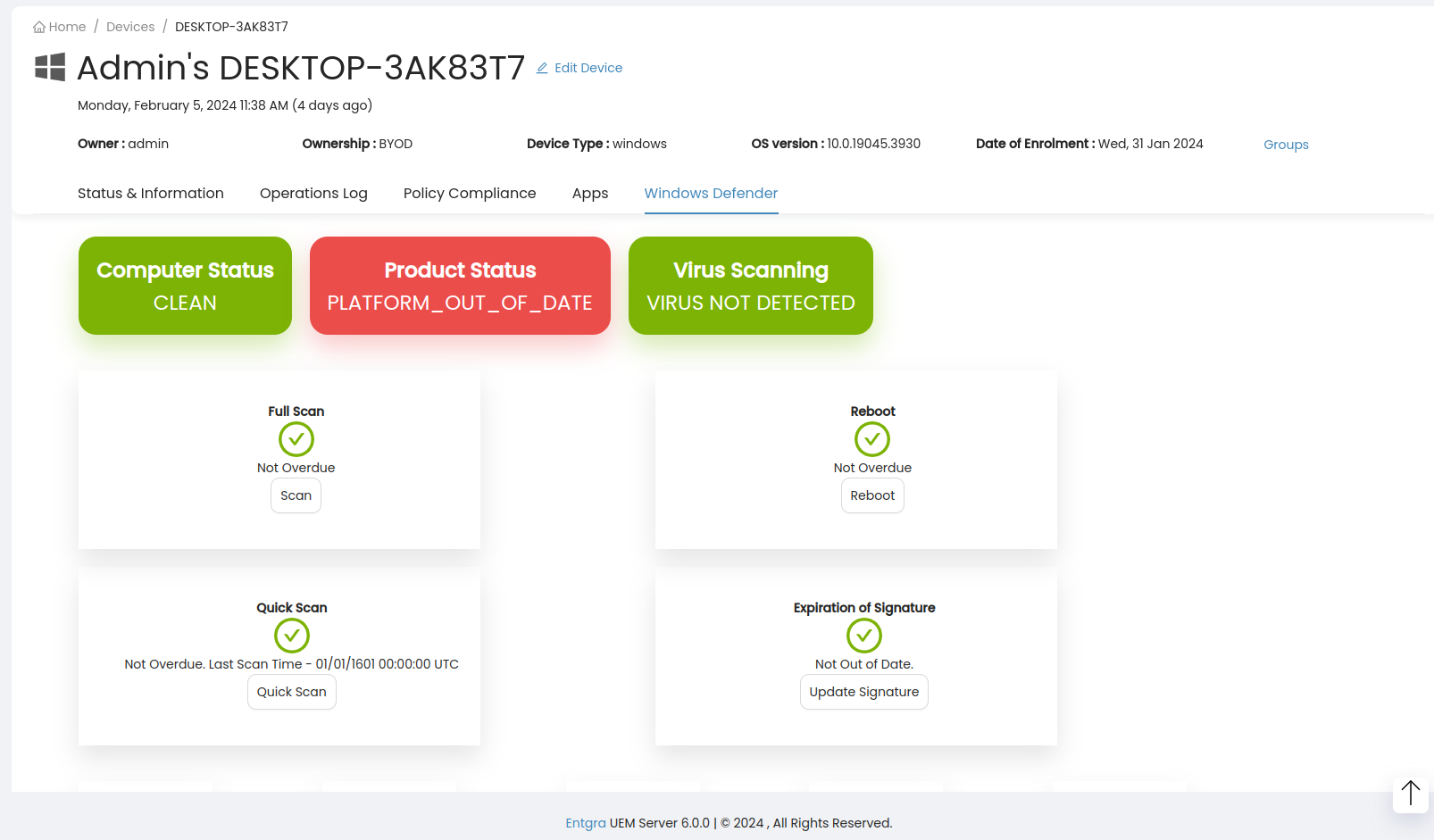Windows Defender UI Windows Defender UI